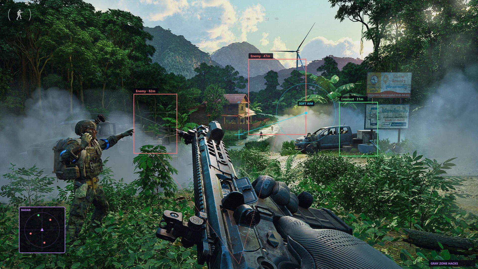 AI player moving toward extract with loot in Gray Zone Warfare
